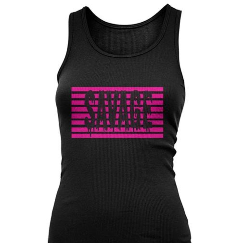 NEW Savage Pink Stripe Women's Tank Top #454